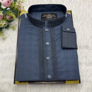 Thai Cotton Embroidery Deep Grey