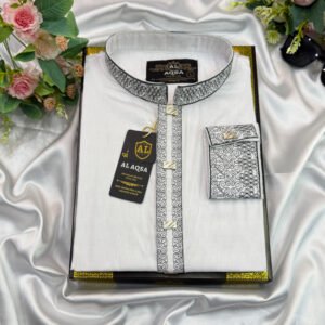 Plate Embroidery White